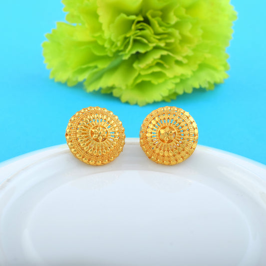 Brass 1 gram gold Micron Handmade Traditional Stud Earrings (ERSW6854)