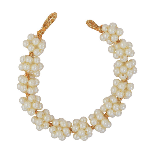 White Pearl Gajra Veni, Hair Accessory Women