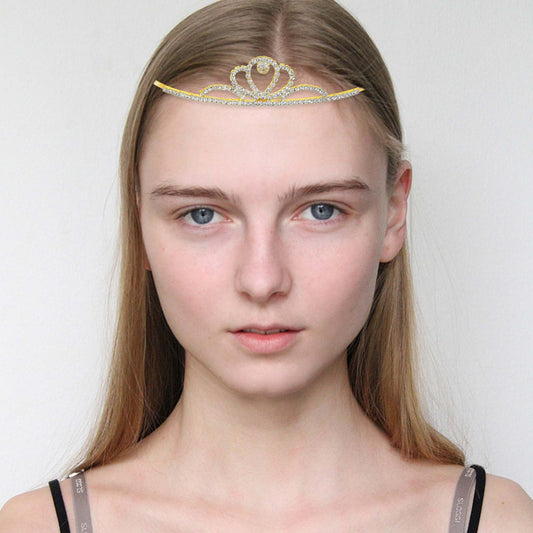 Goldplated CZ studded Headband Hair band Tiara Hair Accesssory