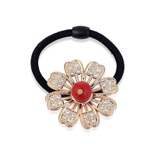 Rose Goldplated Red Bead and CZ studded Fashion Hairband