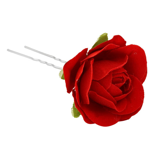 Brass Red Rose Hair pin accessory