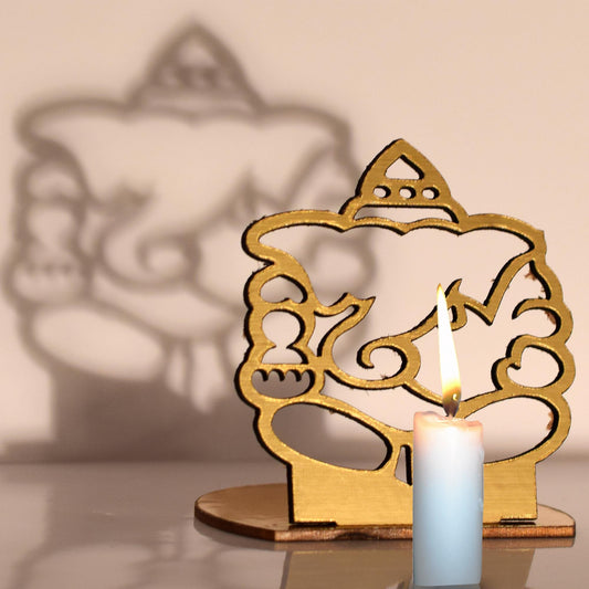 Ganesh Ganpati Cutout Shadow reflection Stylish Hindu Homedecor Item (HDKL7625)