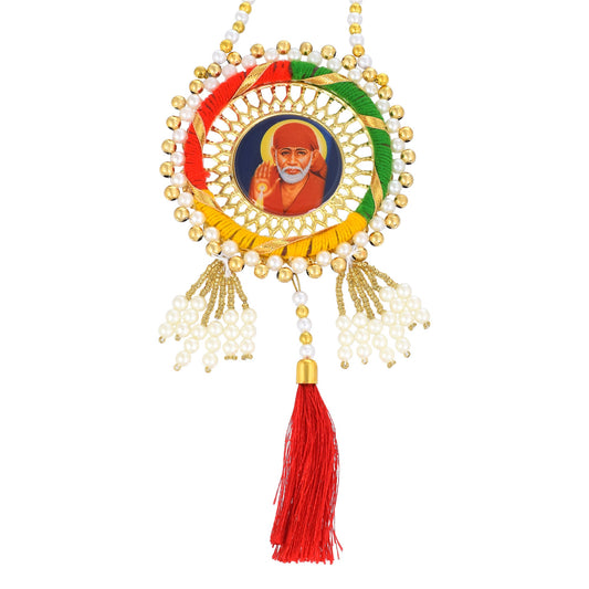 Faux Pearls Shirdi SaI Baba Wall/Door Hanging Home Decor (HDKL7801)