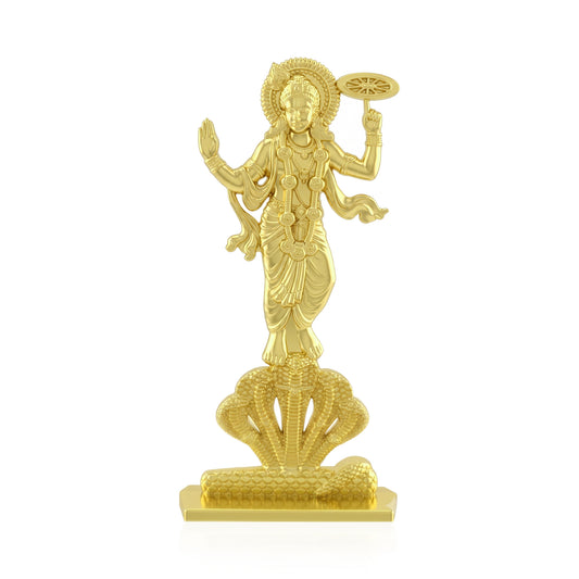 Gold Plated Kaliya Mardan Krishna Idol for Home Decor & Pooja  (HDNI8321)