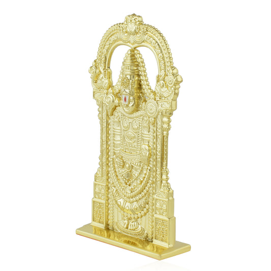 Premium Brass 24Kt Micron Gold plated Lord Venkateshwara Swamy Tirupati Balaji Idol figurine (HDNI8322)