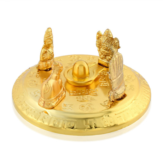 Brass Goldplated Shivling with Deities Puja Item