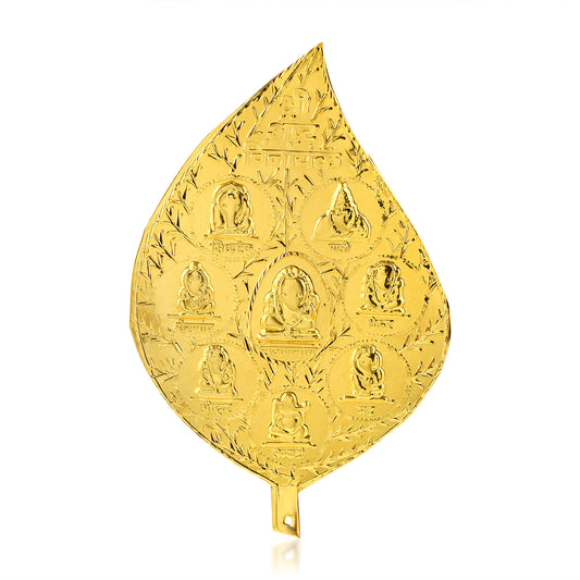 Asht-vinayak 1 Gram Gold Paan Leaf Hindu Puja item Home decor (HDSC5253)