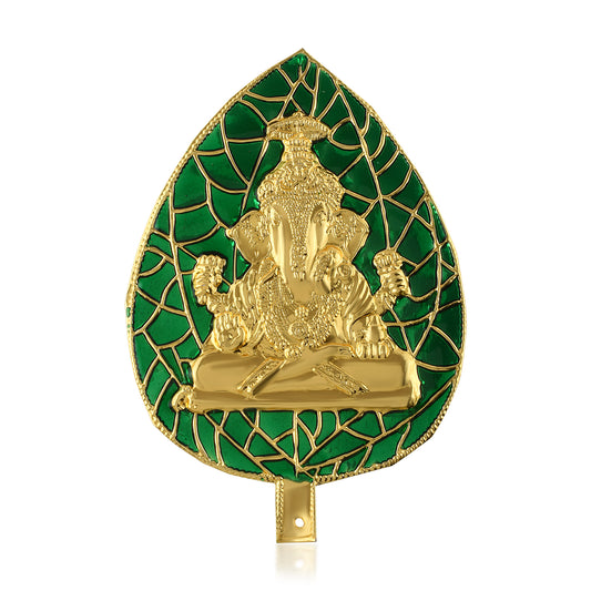 Brass Gold Meenakari Ganesh Puja item Home Decor (HDSC5255)