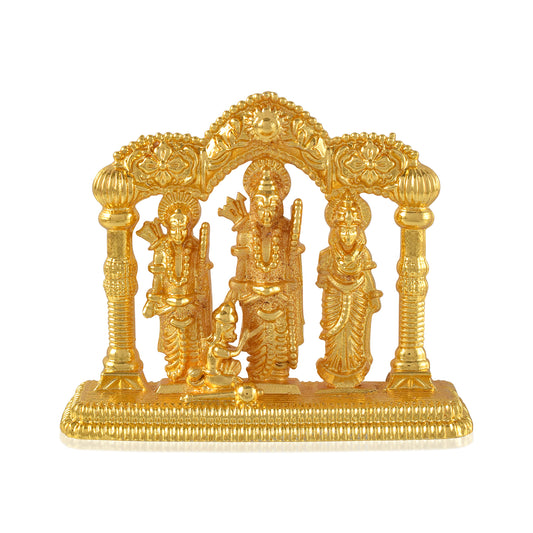 Brass Micron 1 Gram Gold Ram Sita Lakshman Hanuman stand idol Hindu Puja Stand (HDSC5258)