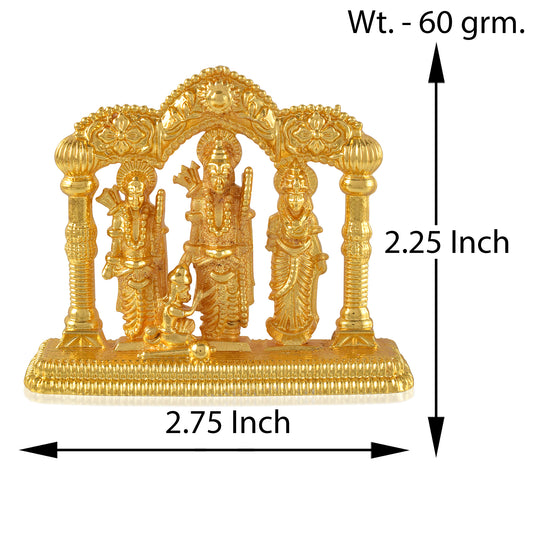 Brass Micron 1 Gram Gold Ram Sita Lakshman Hanuman stand idol Hindu Puja Stand (HDSC5258)