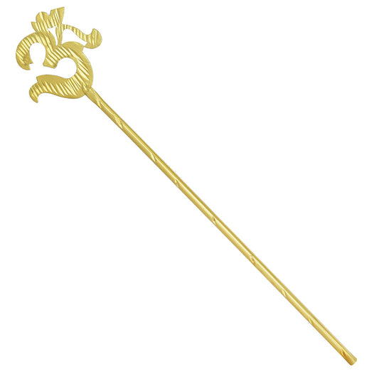 Brass Gold Plated Hindu Pooja Article, Marriage, Festival Item Accessory Om Toran Stick