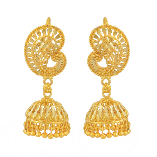 Brass Goldforming 1 Micron Goldplated Ethnic Jhumki Women