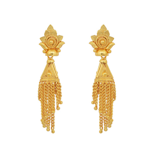 Gold plated Cone shaped Small and Stylish Fashion Jhalar Jhumki Women