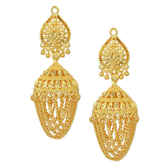 Gold plated, Sarong inspired, Fashion Jhumki Traditional Women