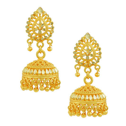 Gold plated Medium size simple design handmade Fashion Jhumki