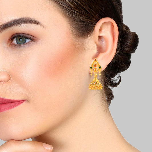 Brass Micron Goldplating Small Fashion Jhumki Earrings