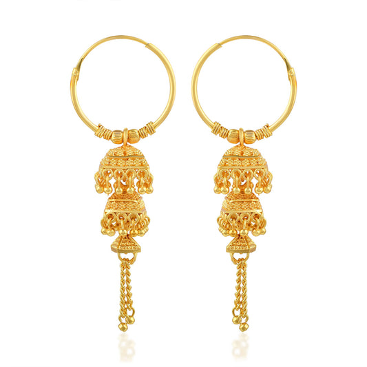 Brass Goldplated Hoop jhumki Fashion Earrings Women