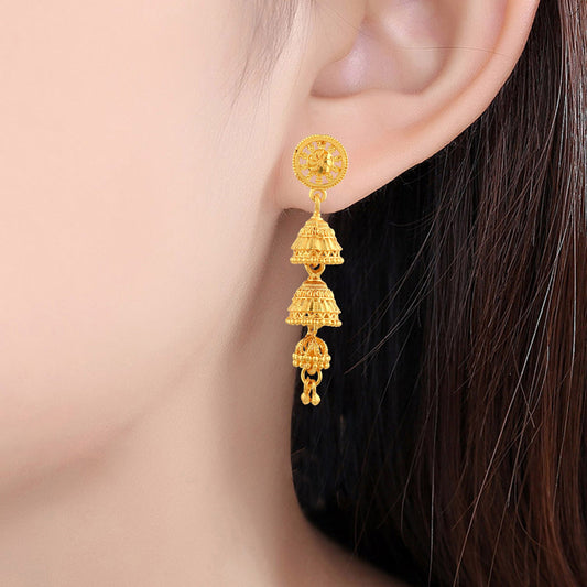 Brass Goldplated Traditional Long Handmade Women Ear rings Jhumka