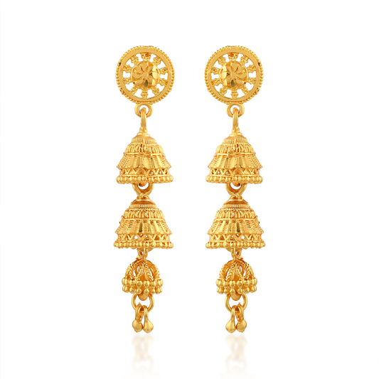 Brass Goldplated Traditional Long Handmade Women Ear rings Jhumka