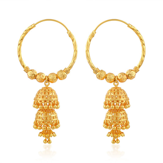 Brass Goldplated Hoop jhumki Fashion Earrings Women