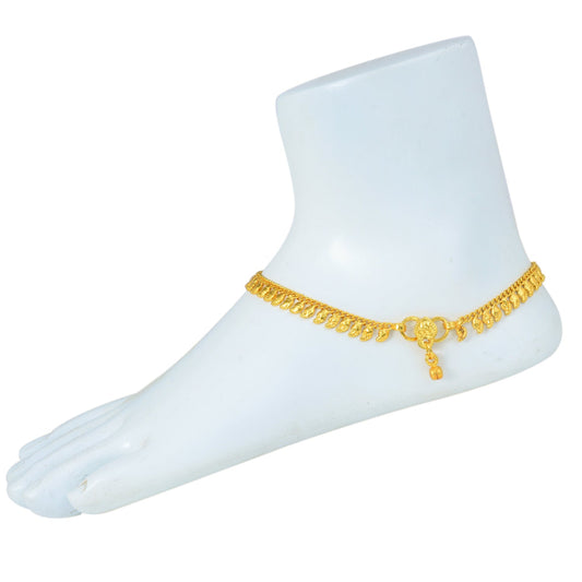 Gold plated Kairi (Mango) shape traditional festival Anklet