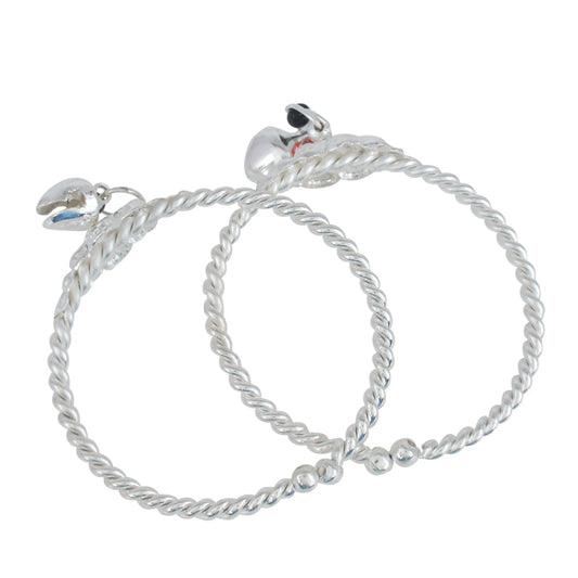 Silver Plated, Colourful ascents, Free Size Kids Bangle, Kada, Nazariya