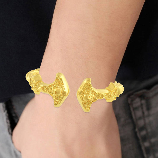 Brass Goldplated Satan Skull Head Designer Fashion Kada