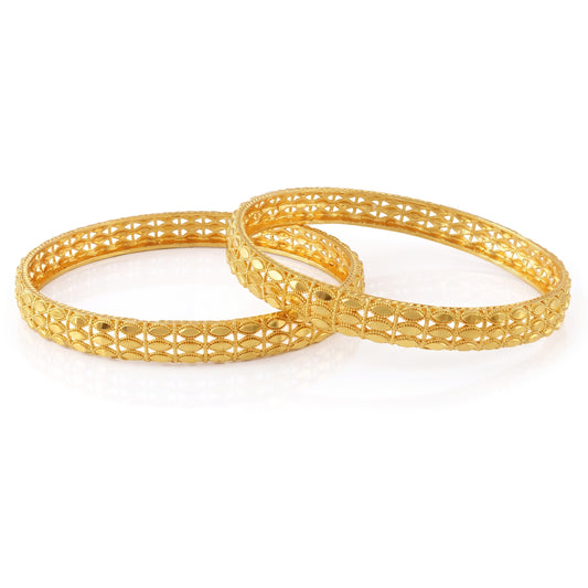 Brass 1 Gram Gold covered Handmade Traditional Bangle Kada set for Women (KDSV1360)