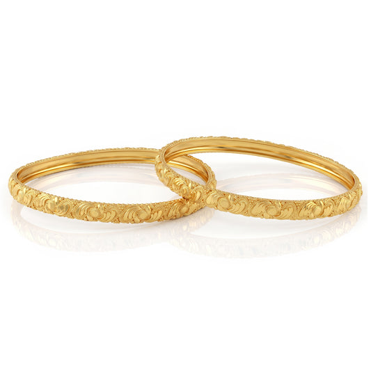 Brass handcrafted Traditional 1 Gram Gold Bangle Kada set (KDSV1363)