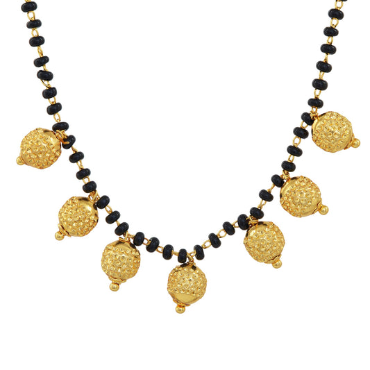 Gold plated Single strand Carved balls Traditional Mangalsutra