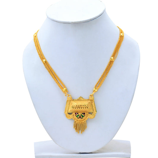 Gold plated Royal Rajasthan fort inspired traditional Meena and Filigree Mangalsutra