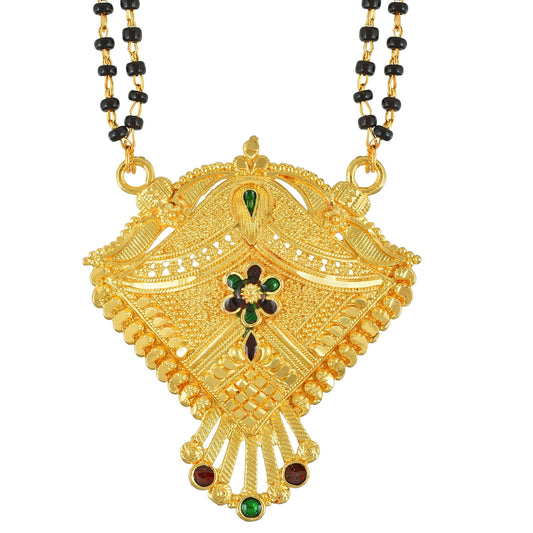 Gold plated, Handmade Kite Shape Meenakari Traditional Mangalsutra Tanmaniya