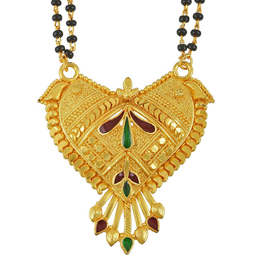 Gold plated, Hand crafted Heartshape Meenakari Traditional Mangalsutra