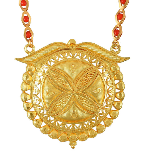 Gold plated, Big round Handmade Royal Mangalsutra