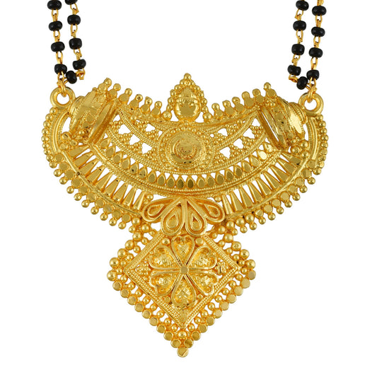 Gold plated, hand made carved Traditional Mangalsutra