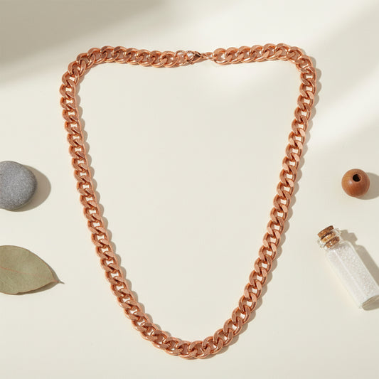 Pure Copper thick heavy broad necklace for Men (22 Inch/ 111 Gms) (NKSV1187)