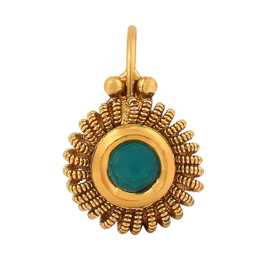 Goldplated Faux Emerald Press and Wear Nosepin