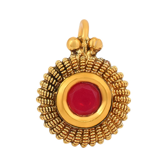 Goldplated Faux Ruby Press and Wear Nosepin