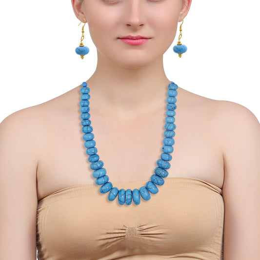 Faux Turquoise Firoza thick rondell Kantha Necklace set