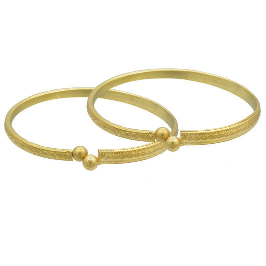 Gold Plated Simple Sober Child Bangle Kids Kada Nazariya