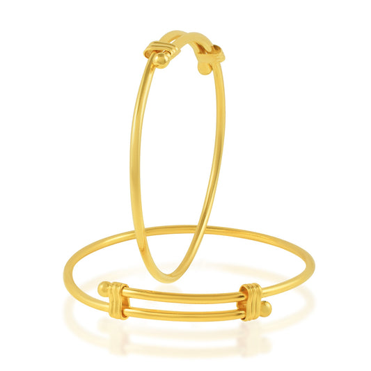 Brass Gold plated Adjustable Bangle set Nazariya Kada set for new born baby