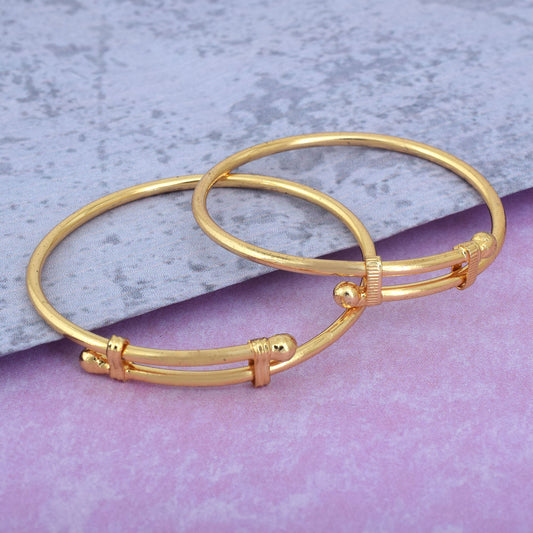 Gold Plated Brass, Adjustable Size, Open end, Bangle Nazariya for Kids (0-2Yrs)