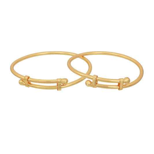 Gold Plated Brass, Adjustable Size, Open end, Bangle Nazariya for Kids (0-2Yrs)