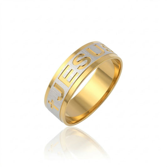 Stainless steel Jesus Engraved challa finger ring for Men Women (ORAJ3211)