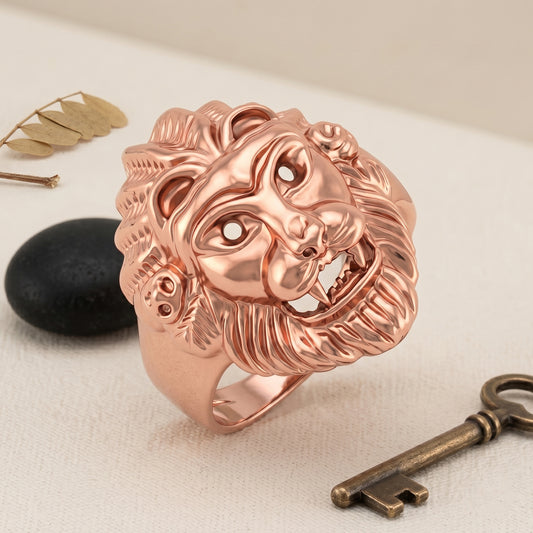 Pure Copper Lord Narasimha/Tiger Head finger Ring for Men & Boys (ORDF4390)