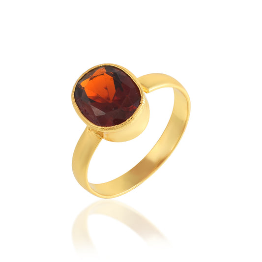 Brass Gold Hessonite Gomed Rashi Ratan Astrology fingerring (ORDM3712)