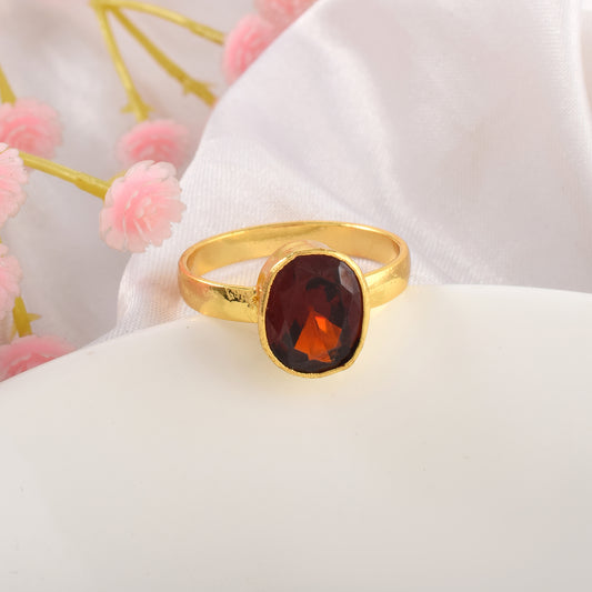 Brass Gold Hessonite Gomed Rashi Ratan Astrology fingerring (ORDM3712)