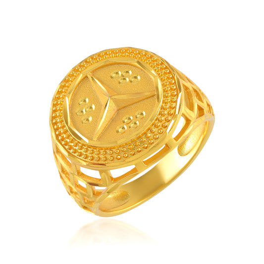 Brass 24KT Micron Gold Men finger ring (ORDM3744)