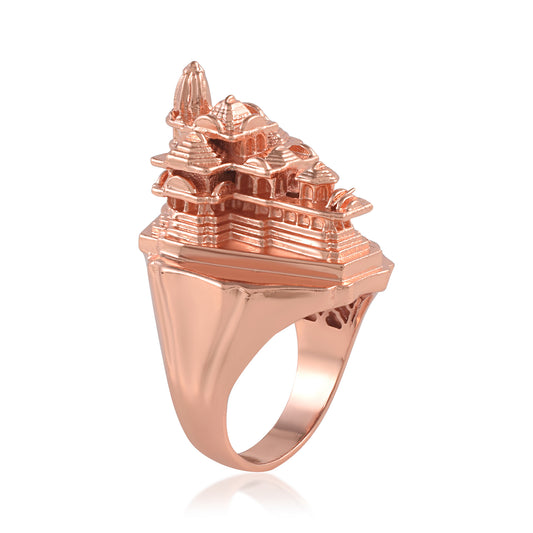 Pure Copper Ayodhya Ram Mandir Model 3-D Finger ring Men (ORDM3753)