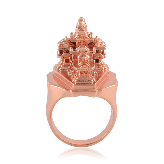 Pure Copper Ayodhya Ram Mandir Model 3-D Finger ring Men (ORDM3753)